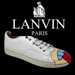 Men's LANVIN DBB1 Painted Lips Sneaker, Size 8, White